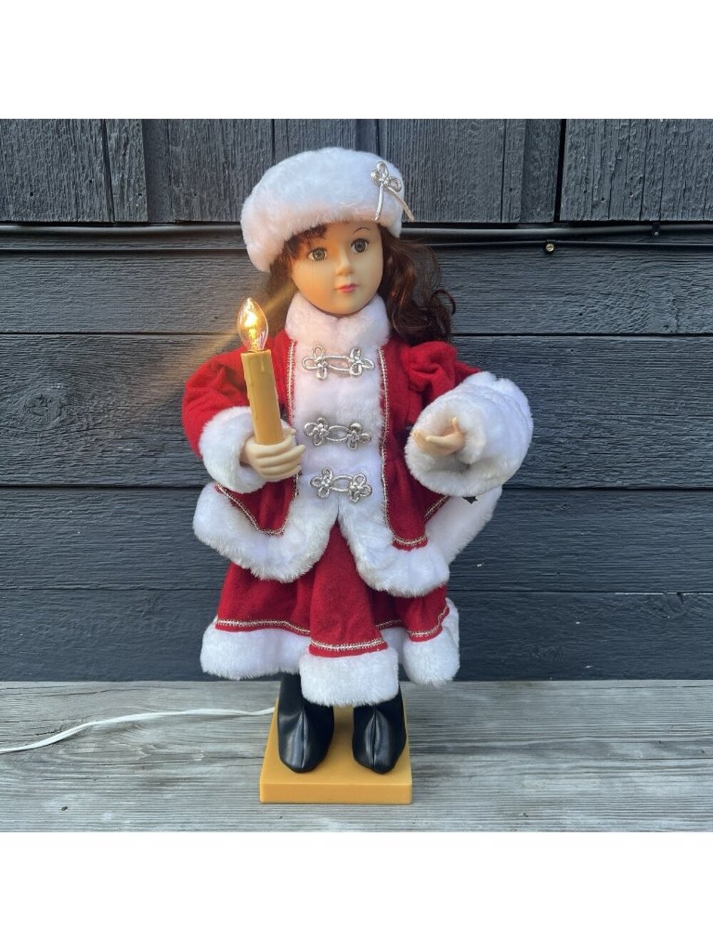 VTG 23" Motionette *NO MOTION* Woman Christmas Door Greeter Red Light Works READ